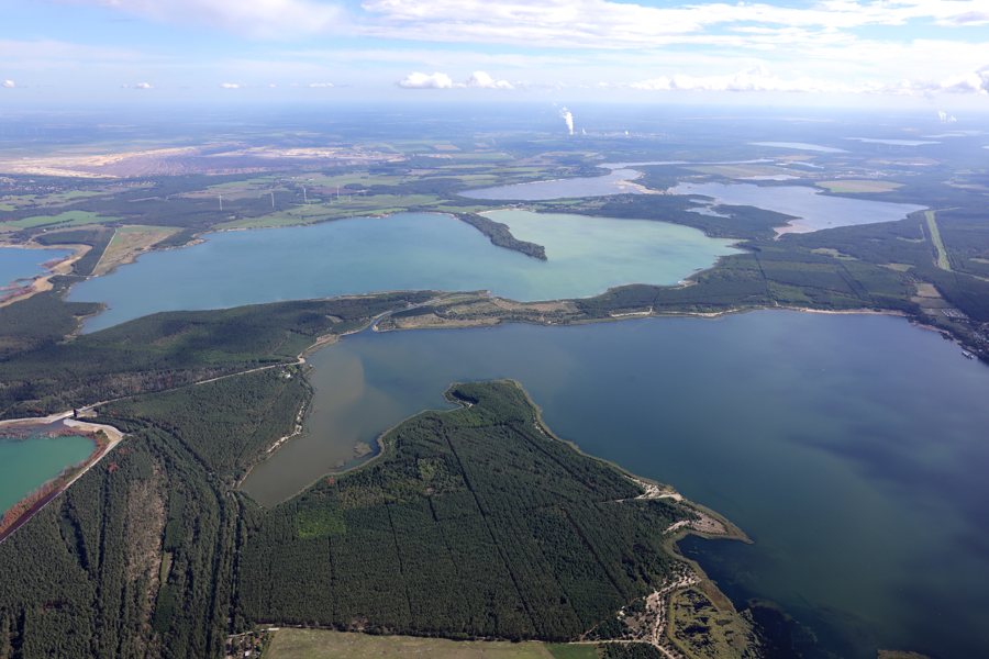 Seen im Lausitzer Seenland aus der Luft