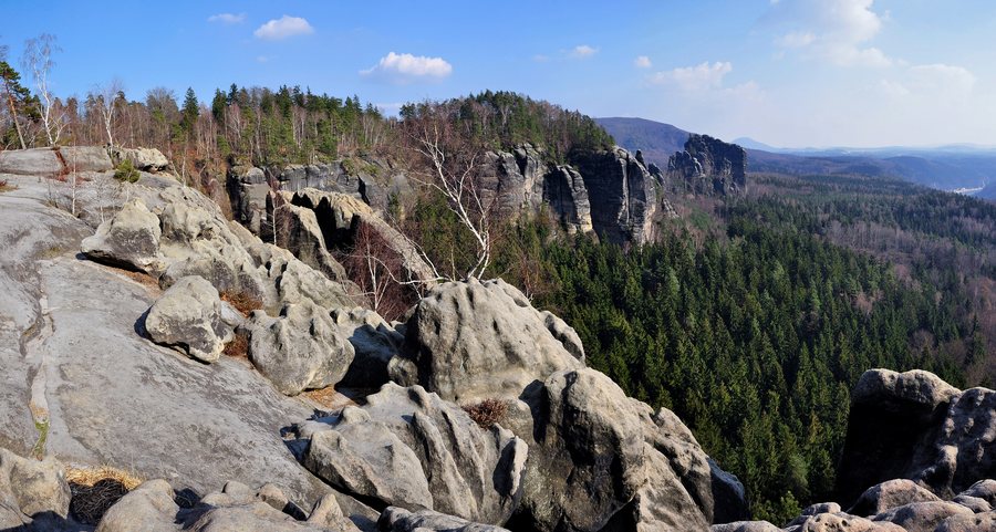 Breite-Kluft-Aussicht-Sächsische Schweiz