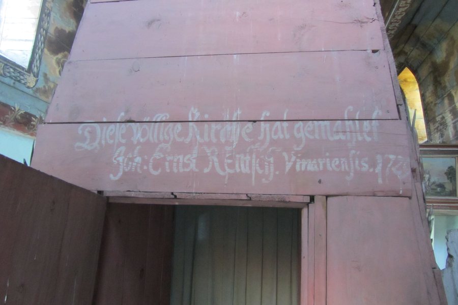 Signature of J. E. Rentzsch in the Mauritius Church, Niedergrunstedt