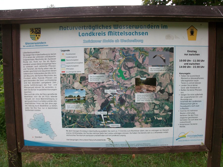 Nature-compatible water touring on the Zwickauer Mulde from Wechselburg