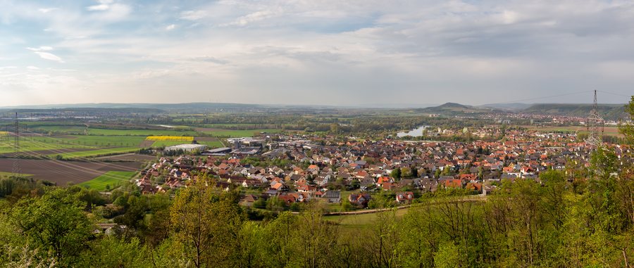 View from the hiking cross Hermannsberg near Sand am Main