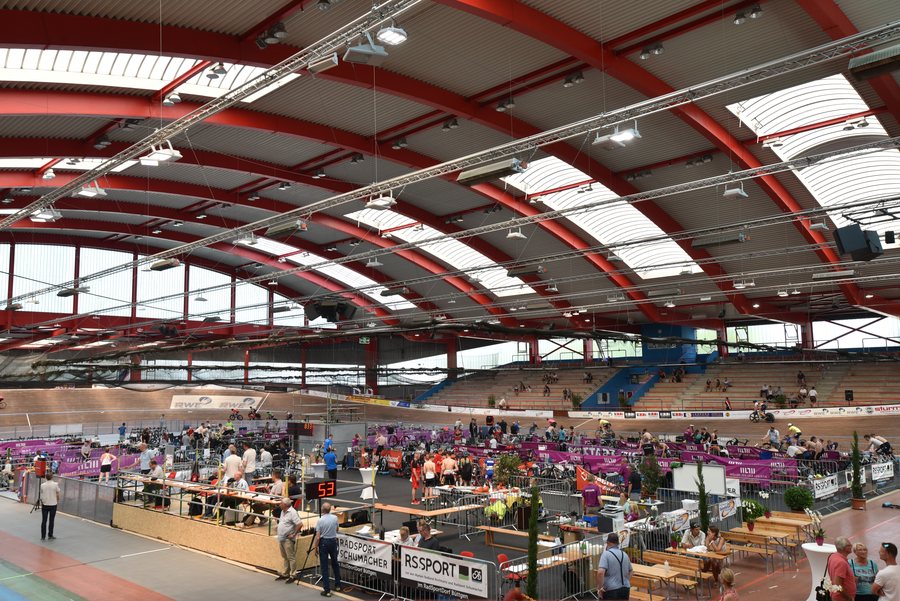 Sportforum Kaarst-Büttgen während der deutschen Bahnrad-Meisterschaften 2022