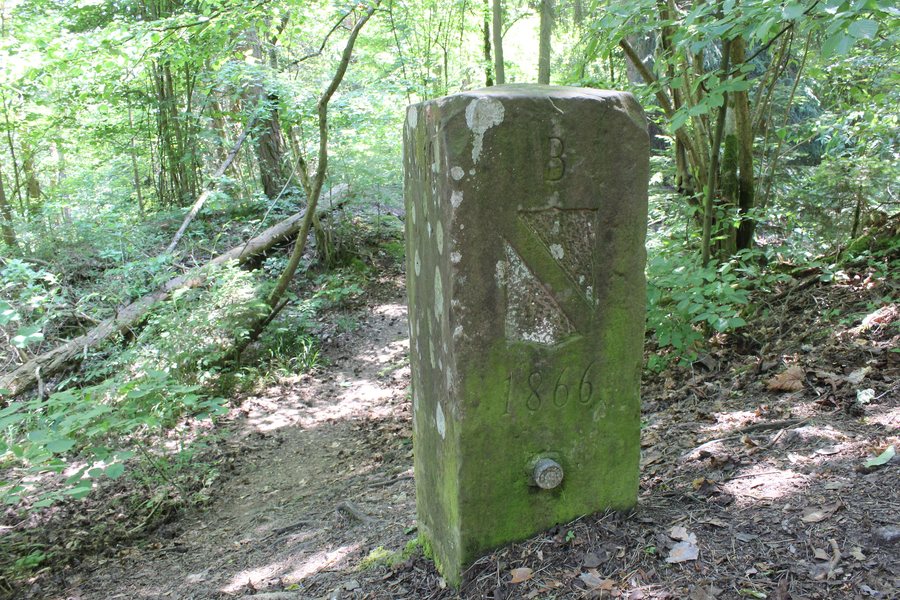 File:Grenzstein Baden Württemberg (Neuhausen–Lehningen–Hausen) mit Landgraben.jpg