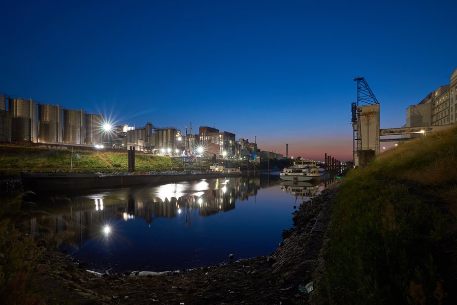 Neuss Harbour at blue hour