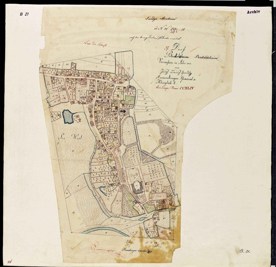 Bayerische Uraufnahme Ortsblatt: Bertoldsheim, 1813