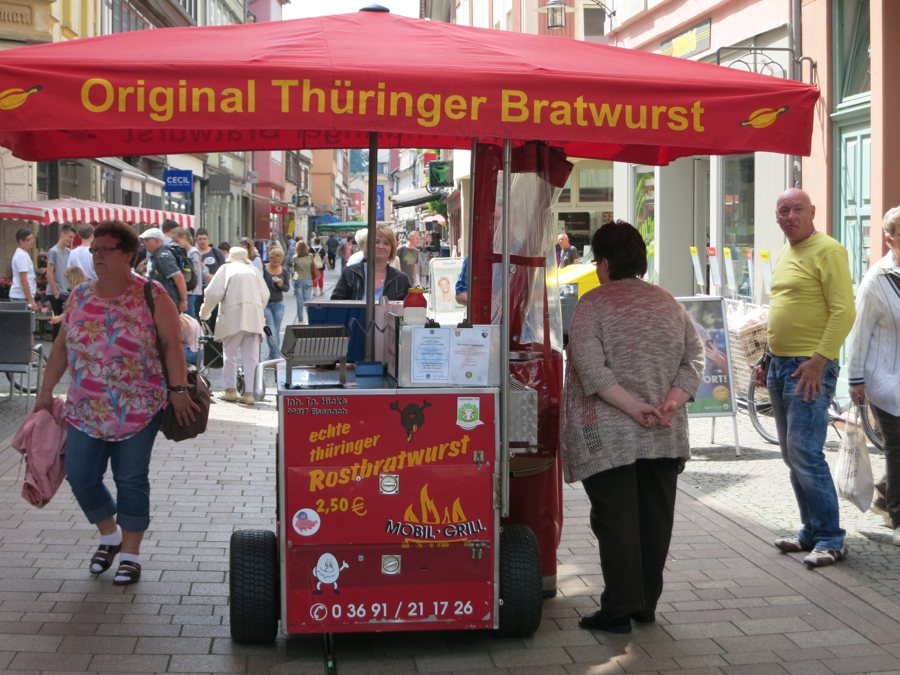 Thüringer Bratwurst-Verkaufsstand in Eisenach